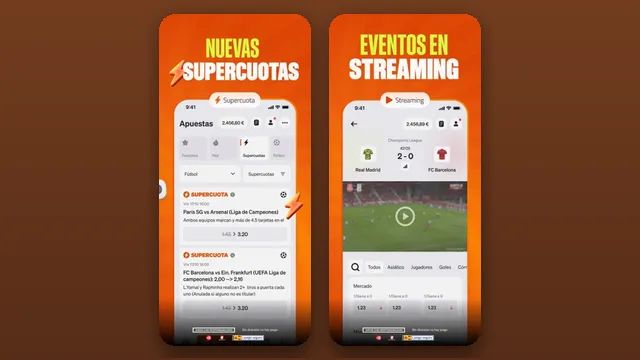 Capturas oficiales de la app de Luckia en la App Store de España